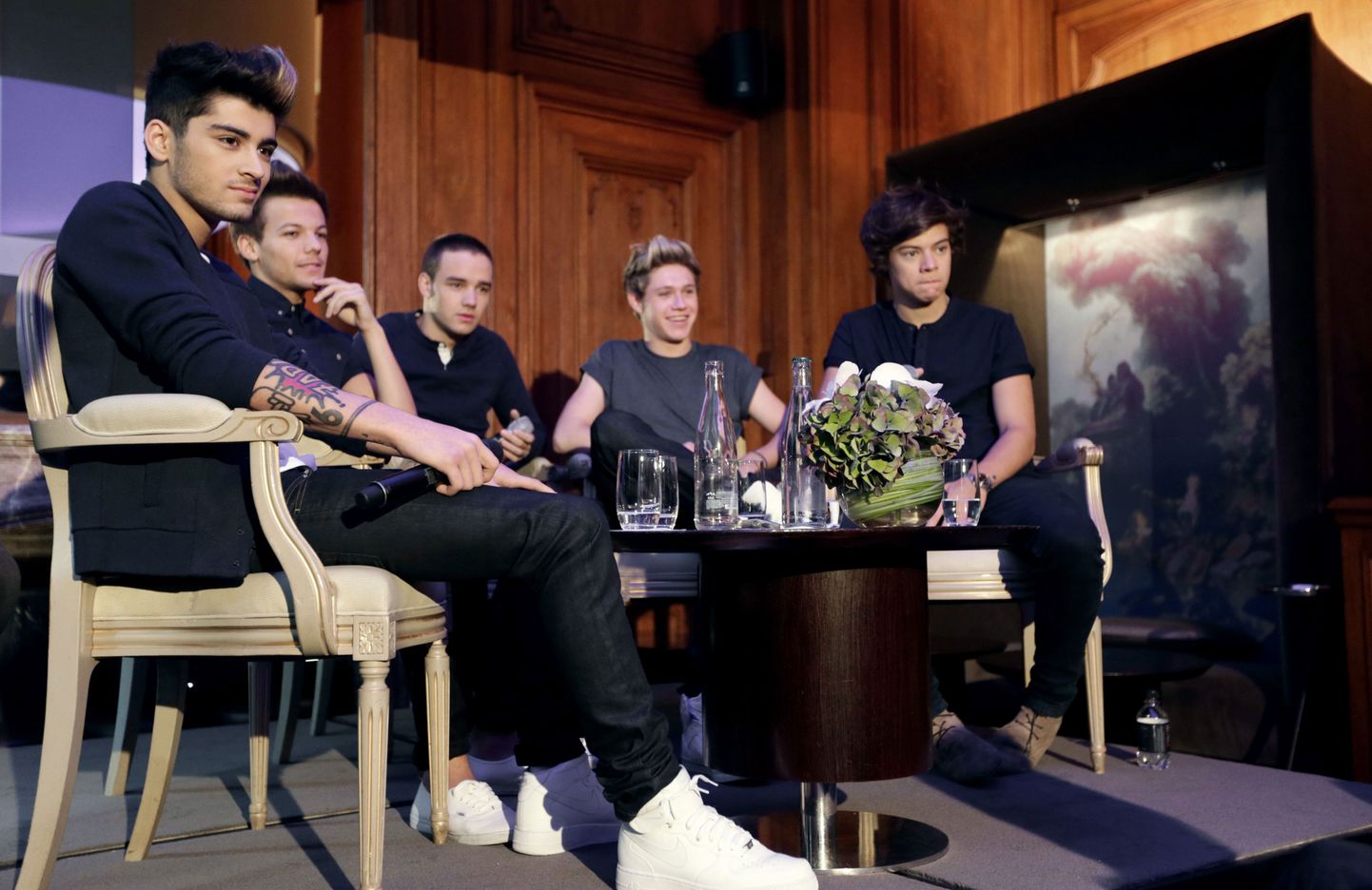 One Direction - Zayn Malik, Louis Tomlinson, Liam Payne, Niall Horan ja Harry Styles.