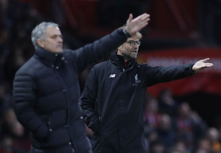 Jose Mourinho ja Jürgen Klopp. Foto: Phil Noble/Reuters/Scanpix.