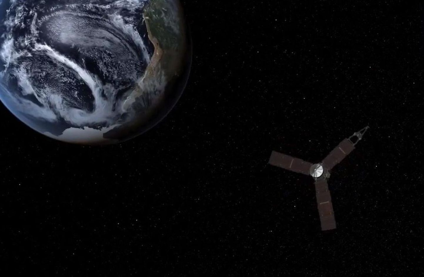 Kosmosesond Juno jäädvustas Maa ja Kuu «tantsu»