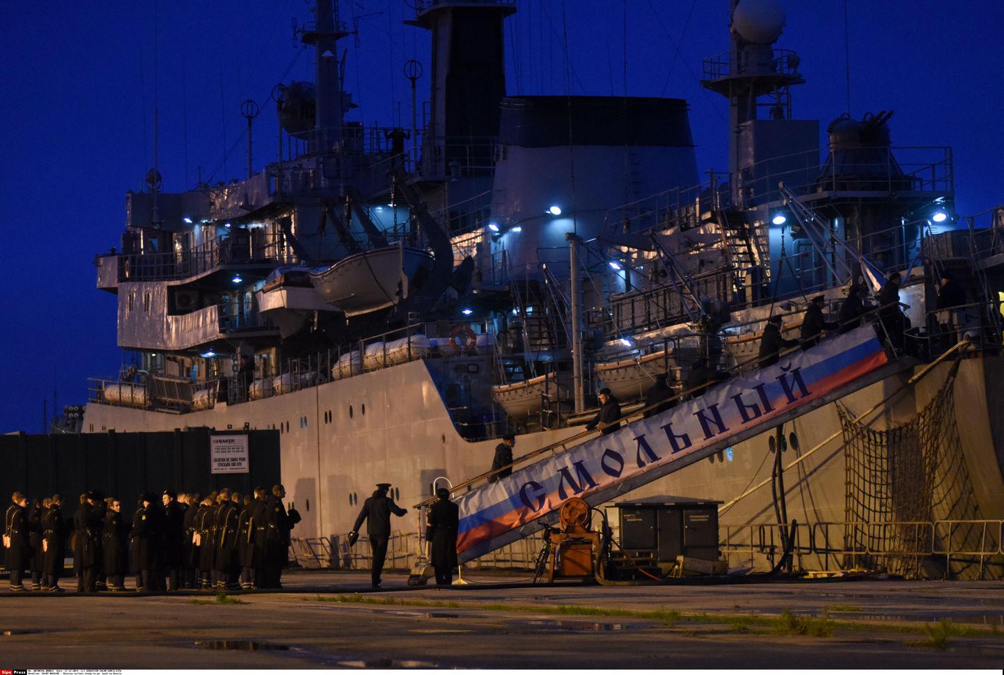Eile õhtul olid Vene mereväelased veel Saint Nazaire sadamas.