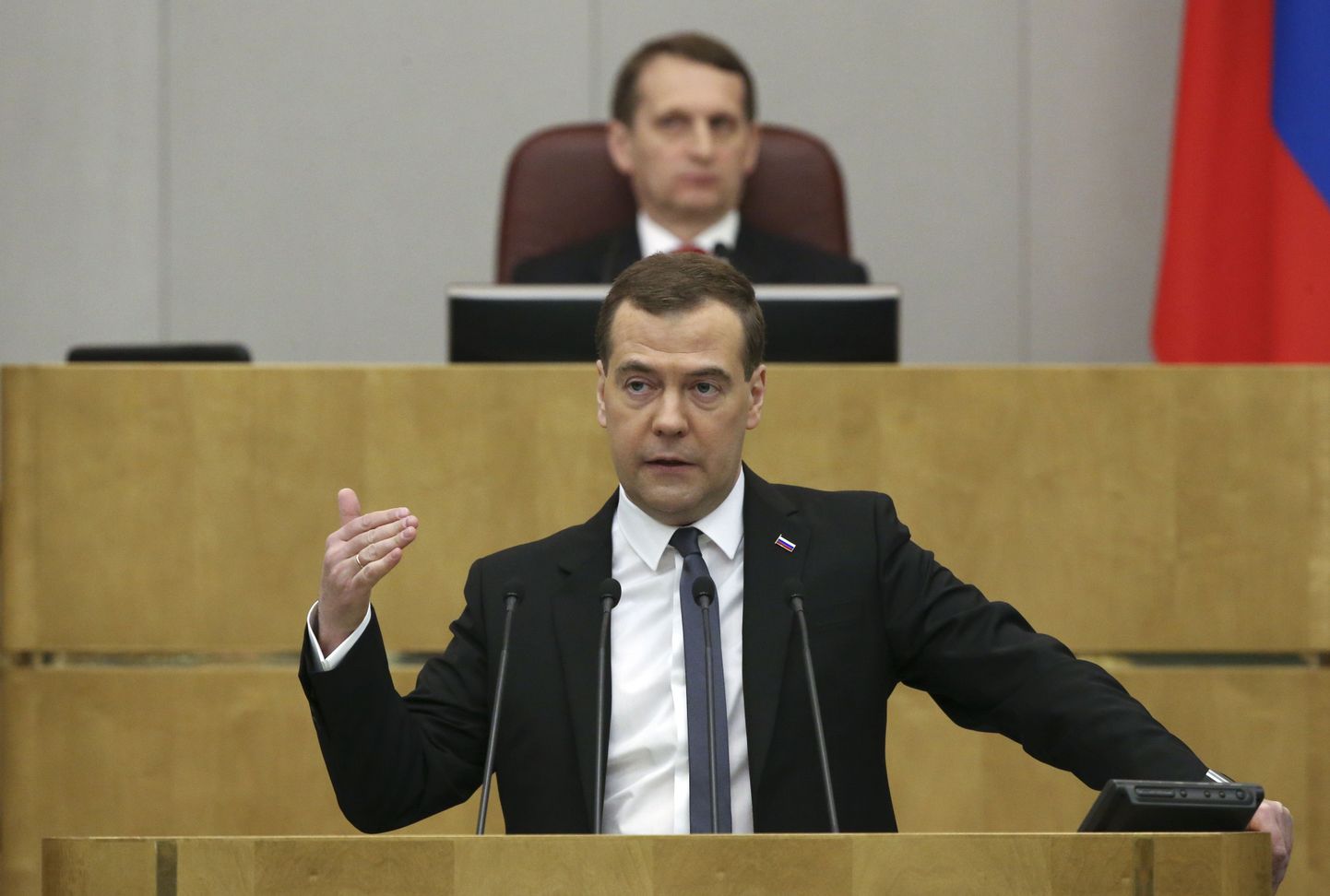 Peaminister Dmitri Medvedev andis täna riigiduumale aru valitsuse tegevusest.