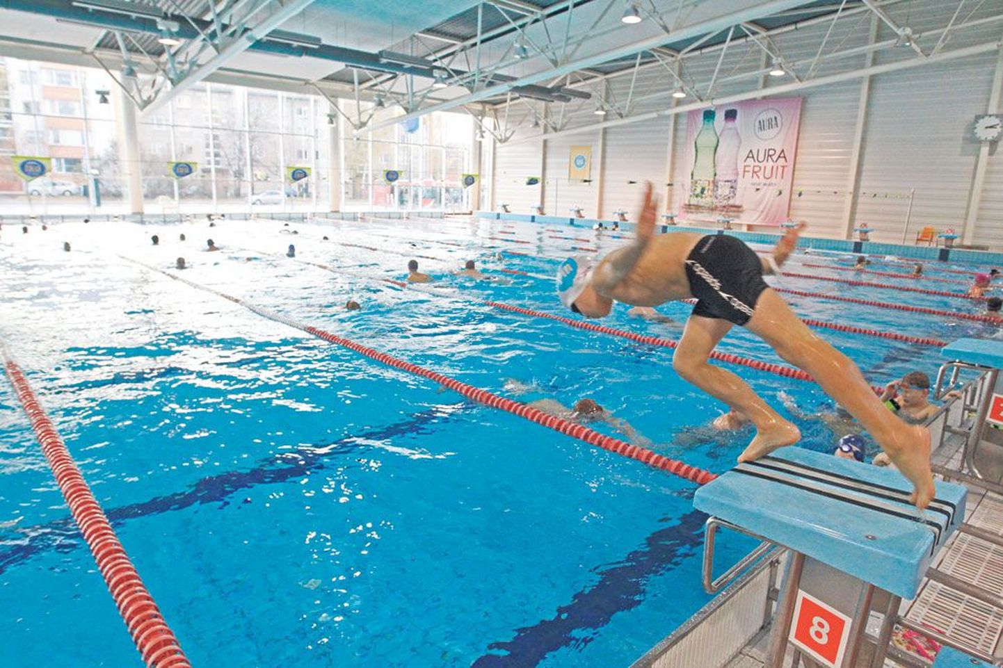 Tartu ujumisklubi rühm nimega Vetesellid tegid enne nädalavahetuse võistlusi Aura keskuses trenni.