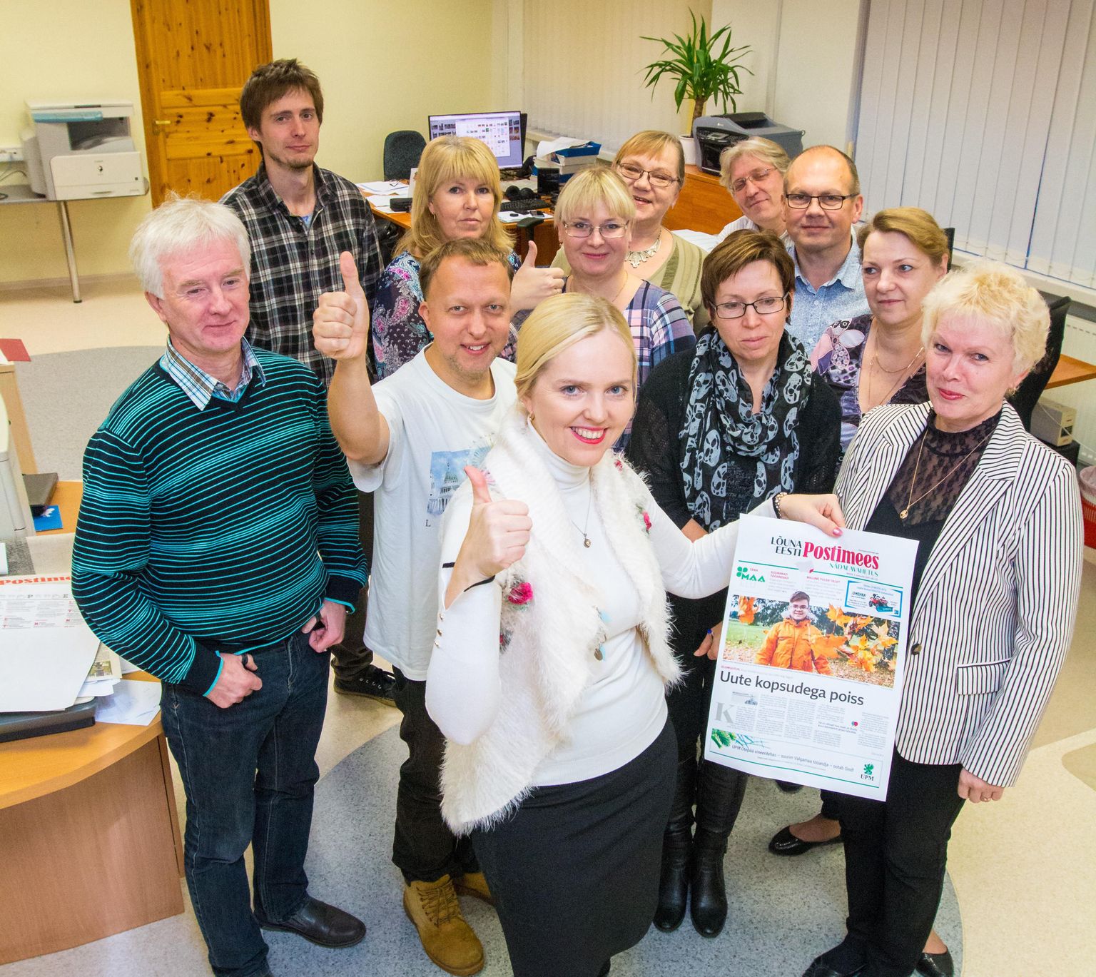 Lõuna-Eesti Postimehe toimetus eesotsas peatoimetaja Sirli Homuhaga.