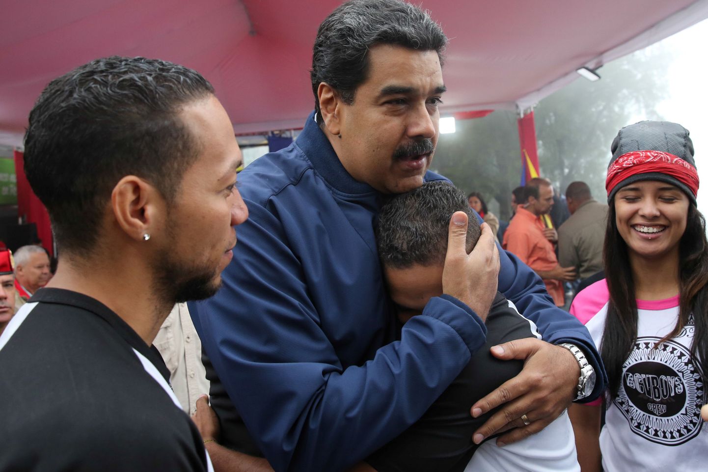 Venezuela president Nicolas Maduro tervitab toetajaid.