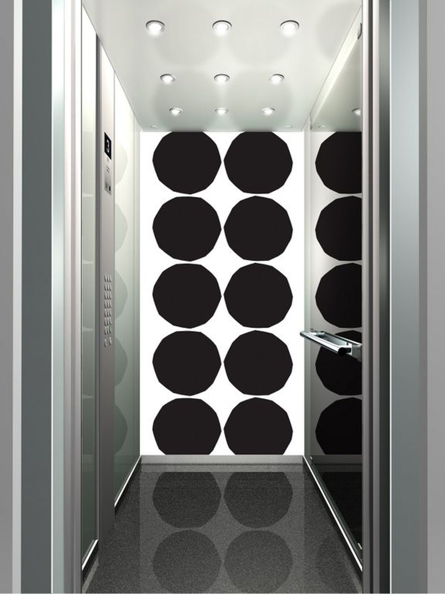 Marimekko disainitud Kone lift.