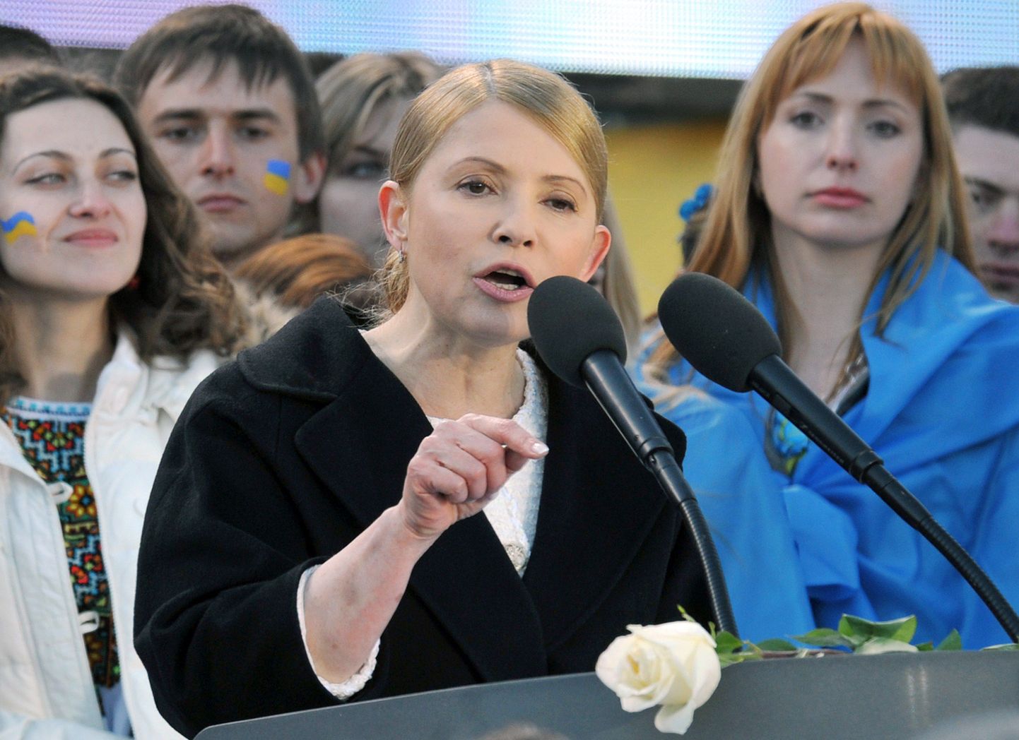 Julia Tõmošenko Kiievis 29. märtsil.