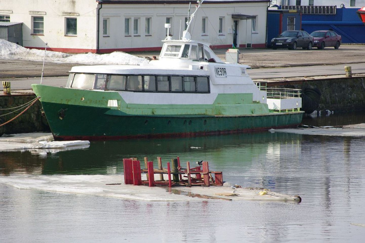 Ujuvaluselt lahti murdunud iluratas purjetas jäätükil allavoolu.