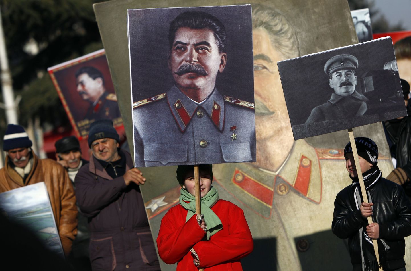 Üleeilne Stalini sünniaastapäeva auks korraldatud kogunemine Goris.