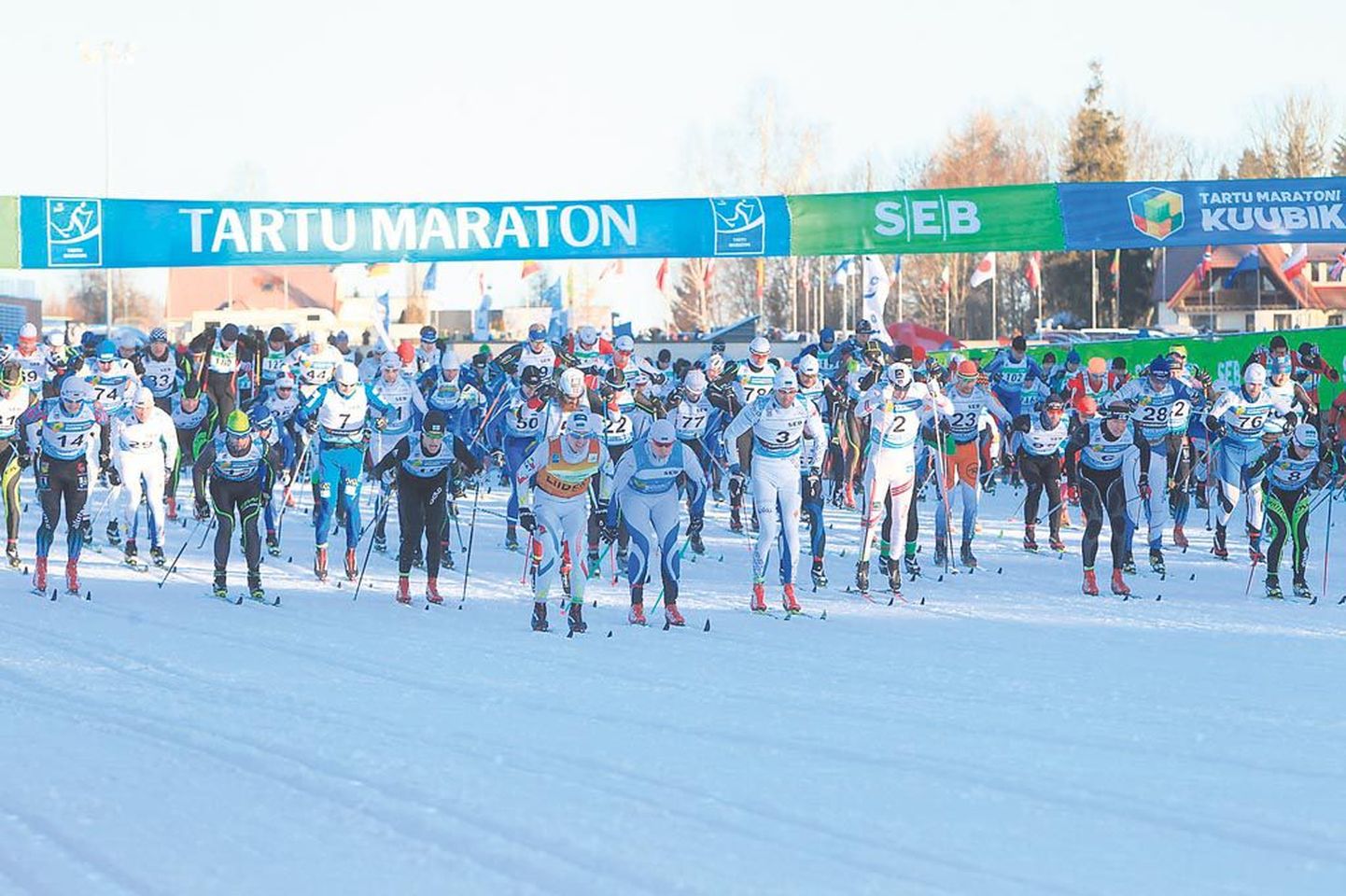 43. Tartu maratoni stardikanga alt sööstis kannatuste rajale üle 5000 suusasõbra.