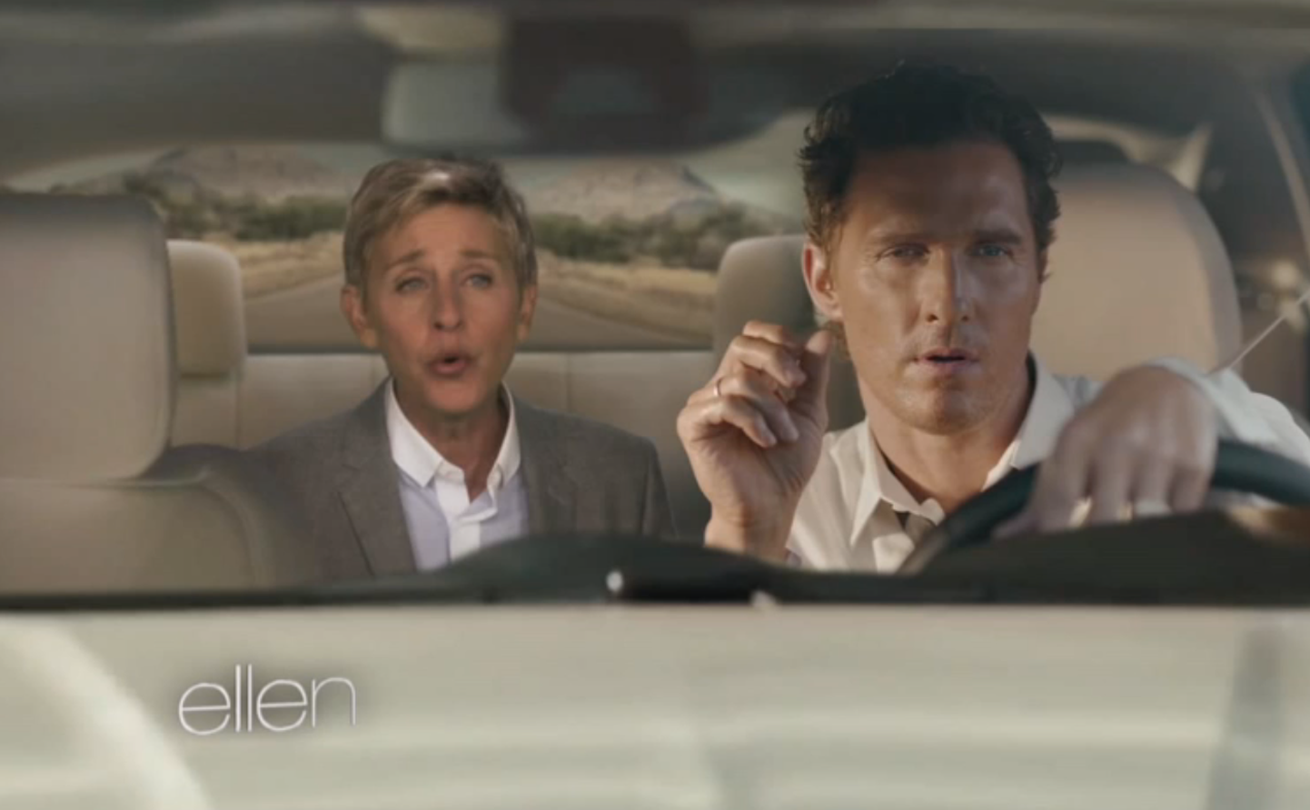 Saatejuht Ellen DeGeneres Matthew McConaughey Lincolni auto reklaamis