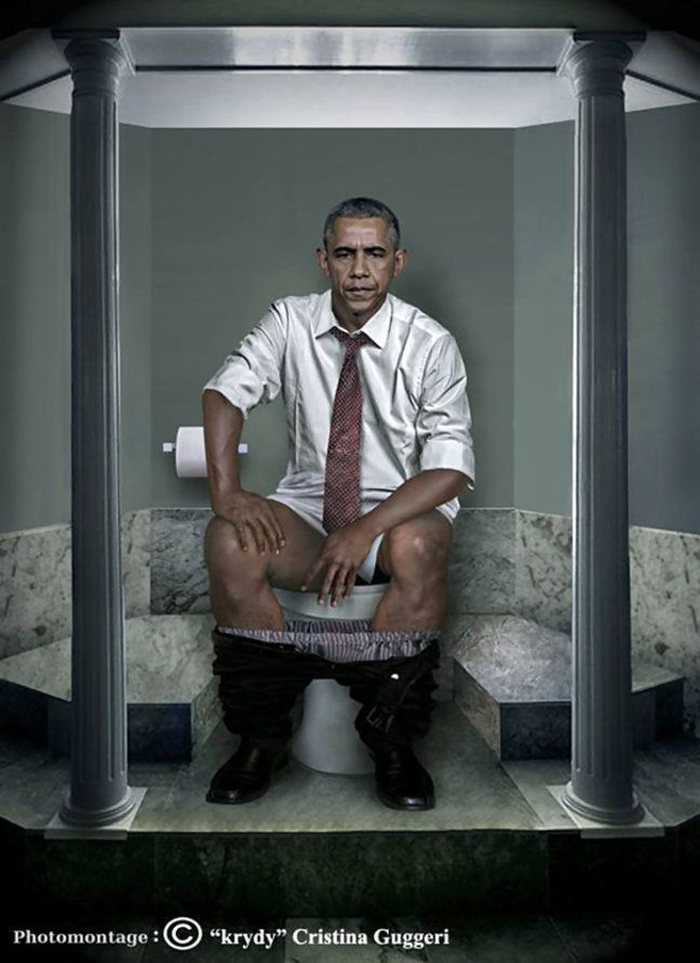 Itaalia fotokunstnik Cristina Gugger nägemus wc potil istuvast USA presidendist