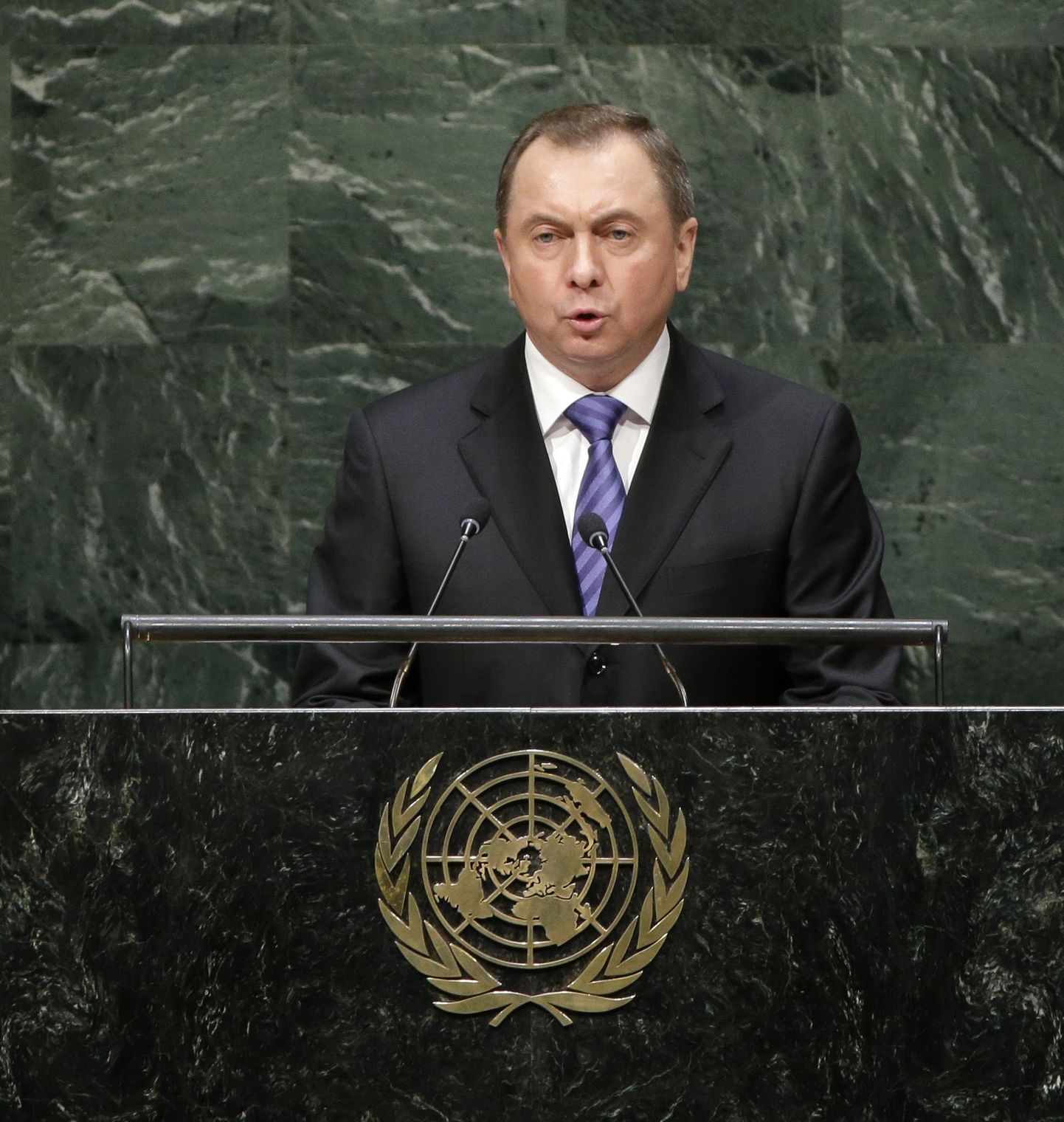 Valgevene välisminister Vladimir Makei täna ÜRO Peaassambleel.