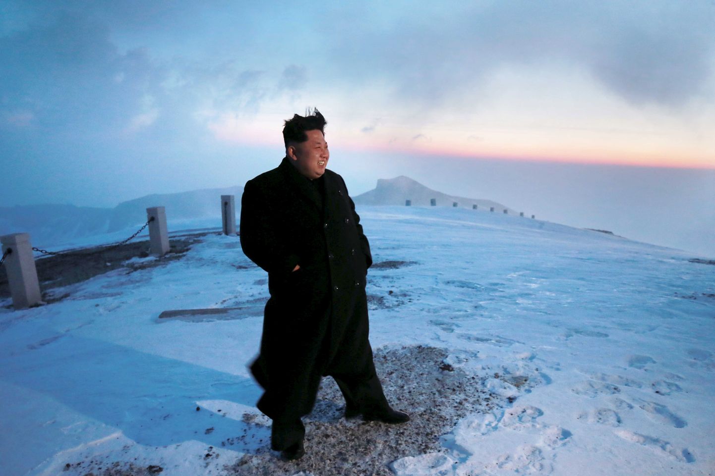 Põhja-Korea liider Kim Jong Un Paektu mäel.