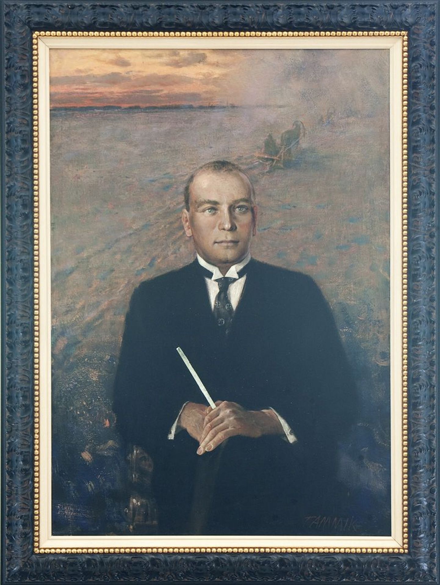 Rein Tammiku portree Juhan Kukest ehib Stenbocki maja Rohelist tuba.