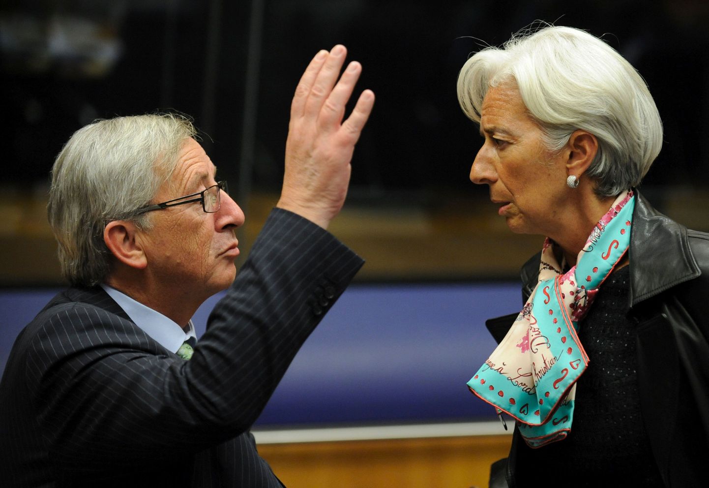Eurigrupi president Jean-Claude Juncker (vasemal) ning IMFi juht Christine Lagarde.