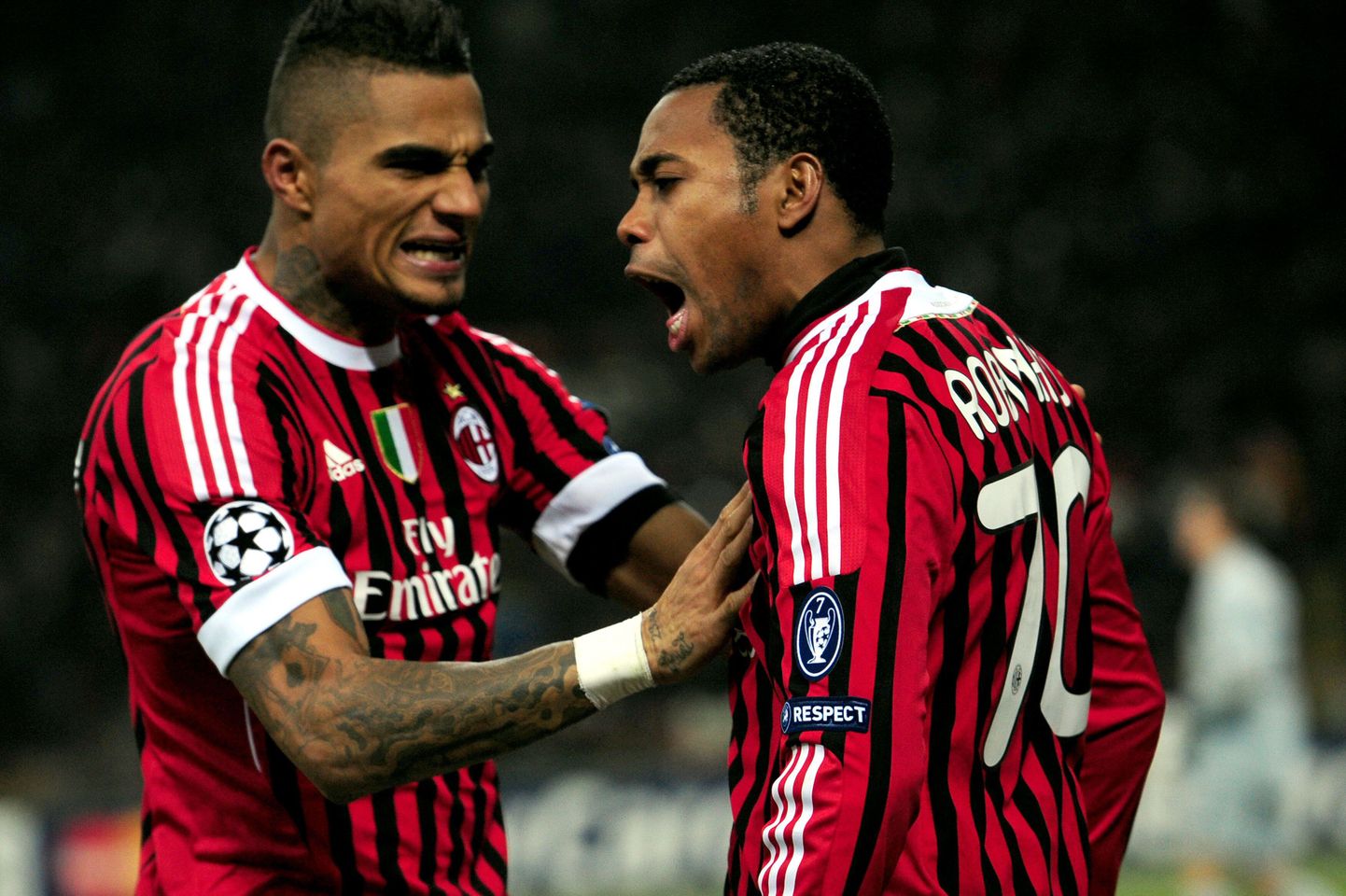 AC Milani mängijad Robinho (paremal) ja Kevin-Prince Boateng.