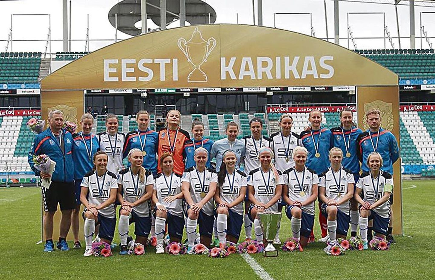 Pärnu jalgpalliklubi naiskond võitis Eesti karika.