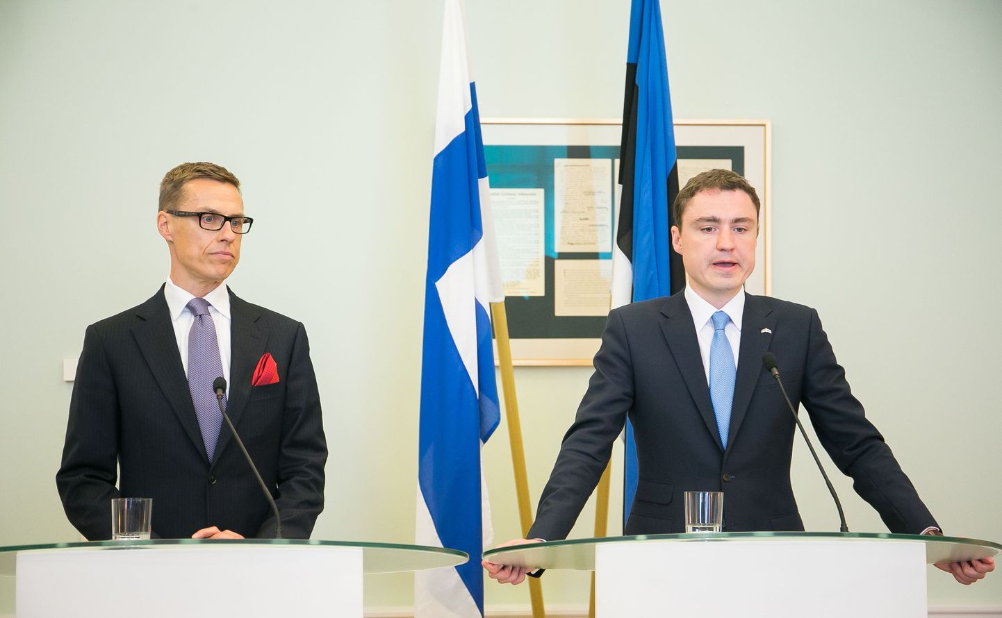 Eesti peaminister Taavi Rõivas ja Soome peaminister Alexander Stubb.