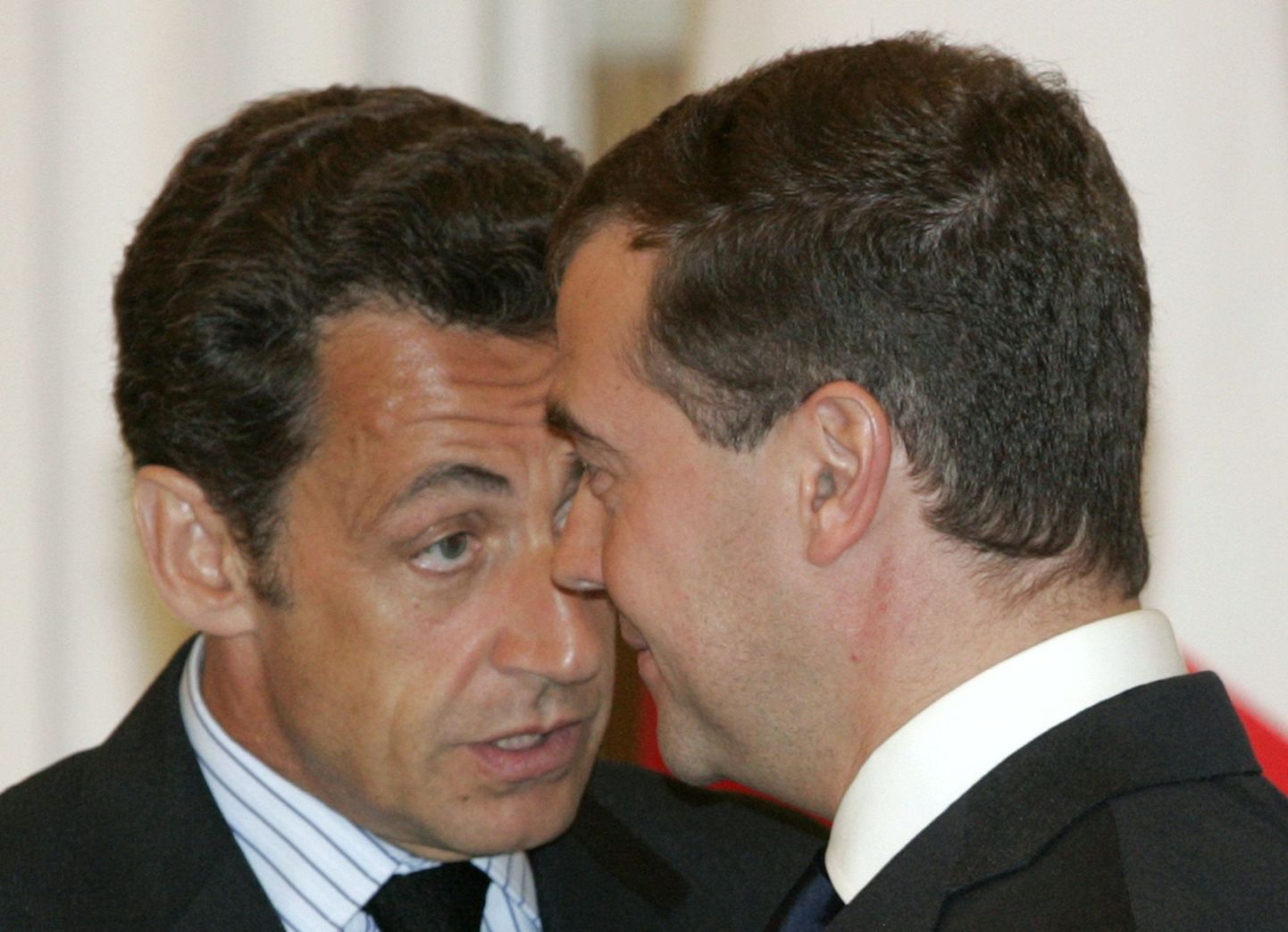 Prantsusmaa president Nicolas Sarkozy ja Venemaa riigipea Dmitri Medvedev.