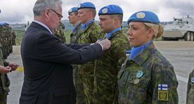 Galerii: Eesti rahuvalvajad Liibanonis said ÜRO missioonimedalid
