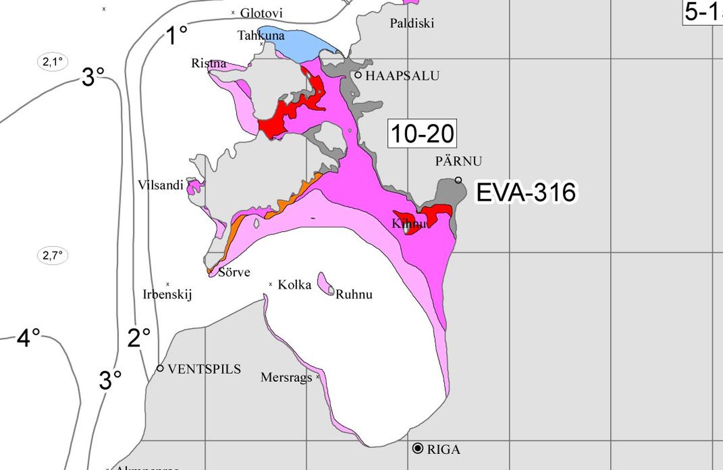 Jääpiir Pärnu sadama muulidest edela suunas on ligi 28 meremiili.