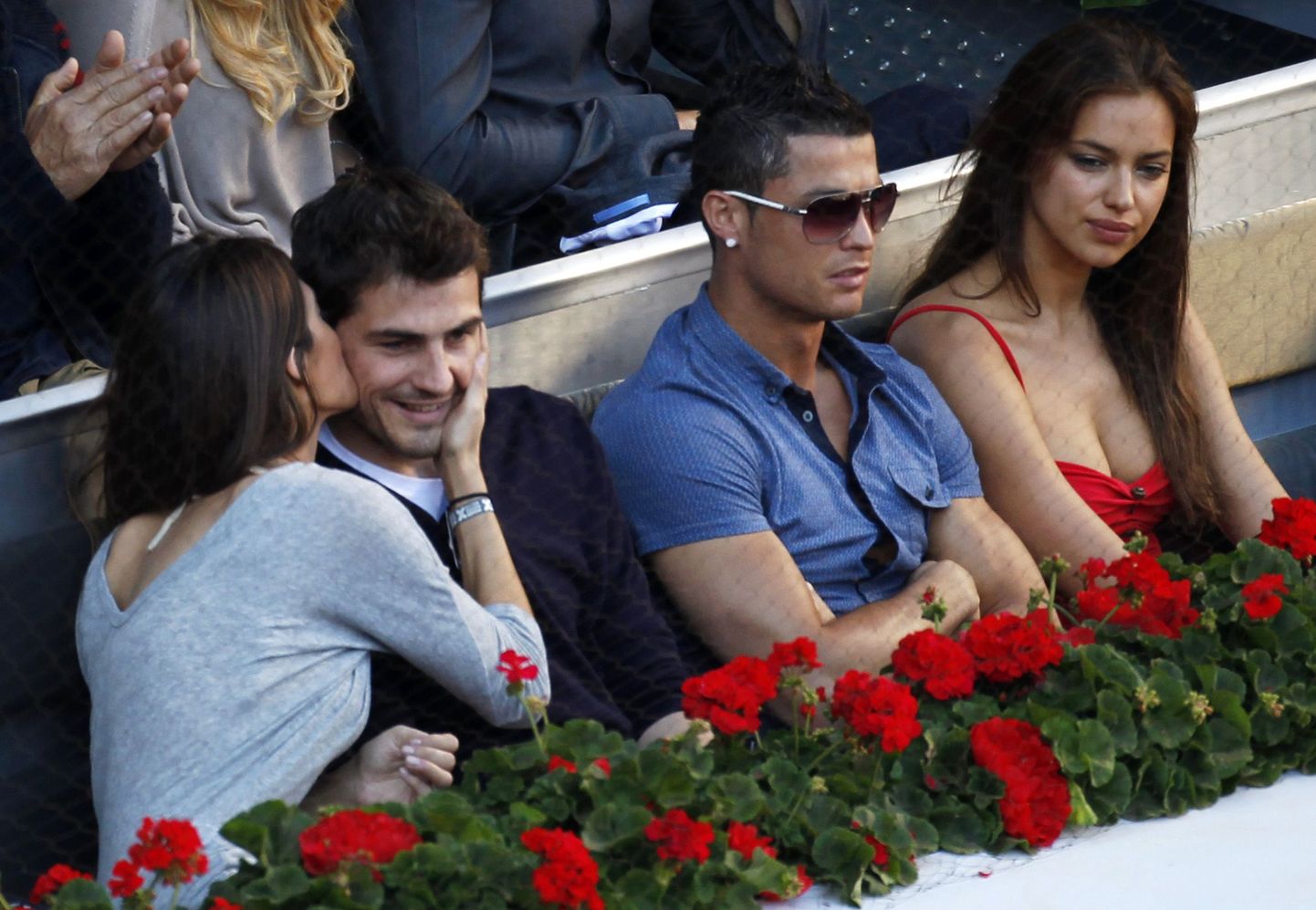 Sara Carbonero,Iker Casillas, Cristiano Ronaldo ja Irina Shayk.