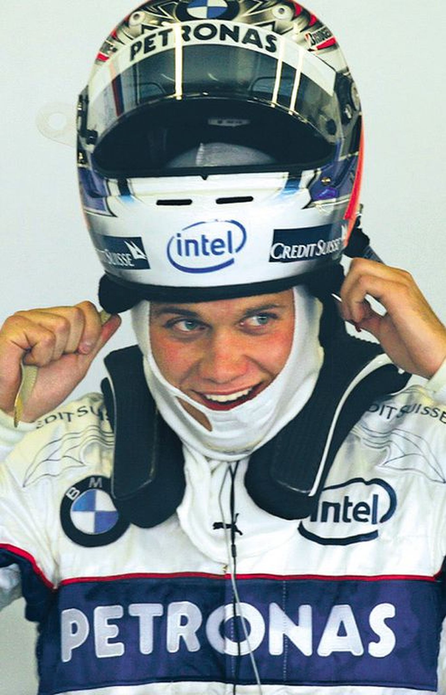 Eesti lootus Marko Asmer tõmbas eile esmakordselt pähe BMW Sauberi kiivri.