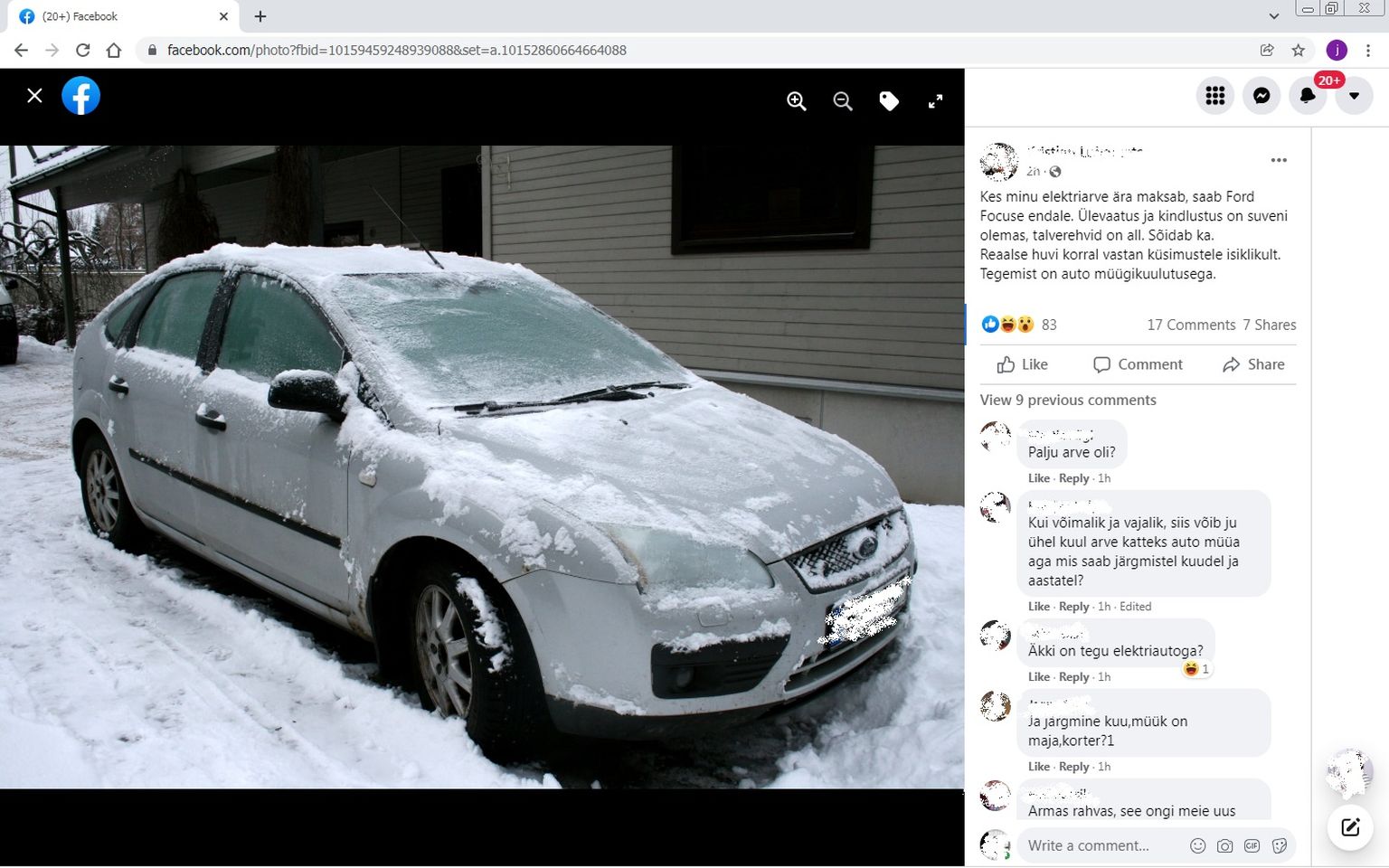 Мужчина отдаст машину тому, кто оплатит его счет за электричество.