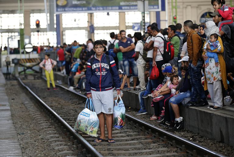 Migrandid Ungaris, Budapesti rongijaamas. Foto: Scanpix