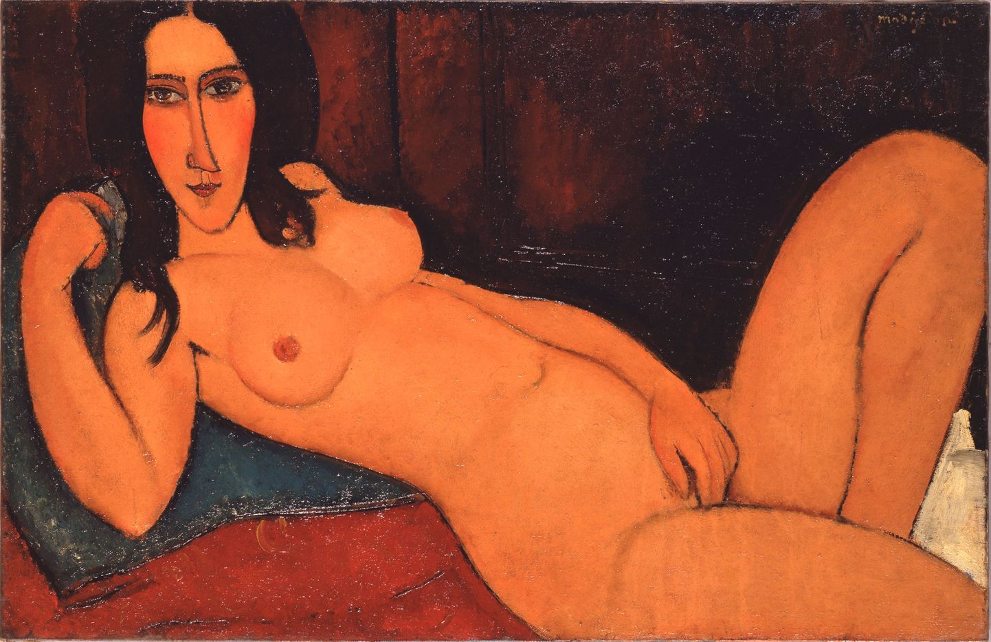 Amedeo Modigliani «Lebab alasti, juuksed lahti» (1917).
