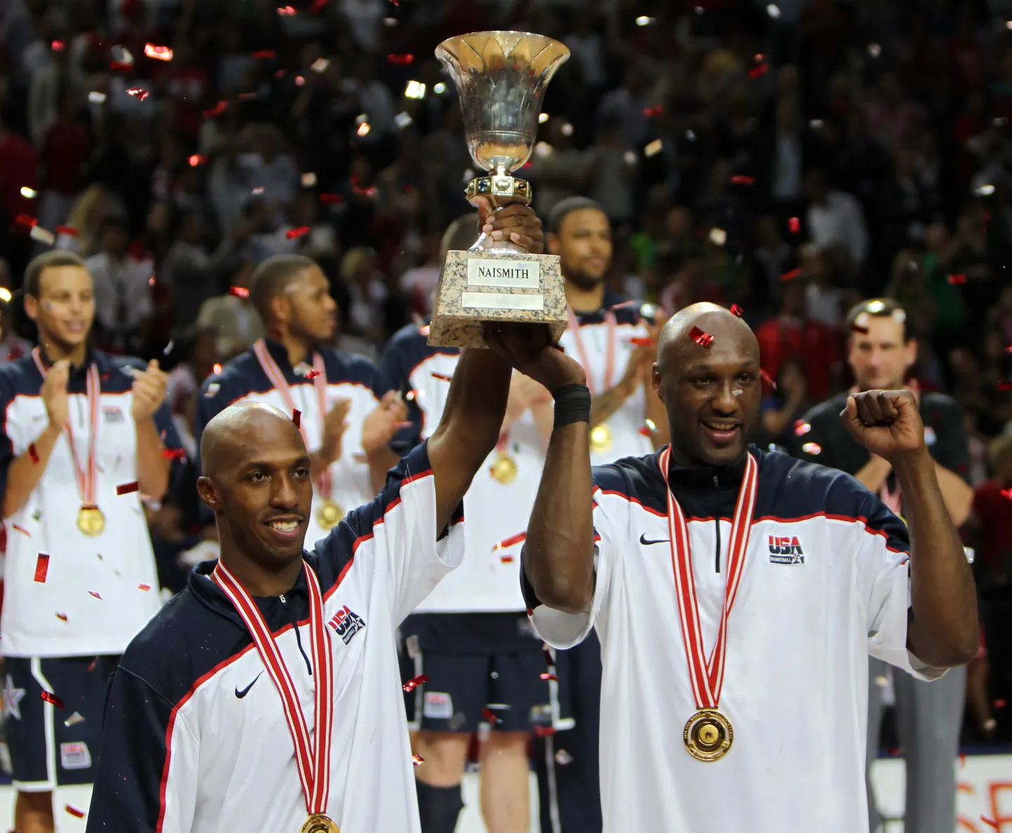 2010. aasta MMi finaalis alistas USA meeskond Türgi. Pildil esiplaanil Chauncey Billups ja Lamar Odom.