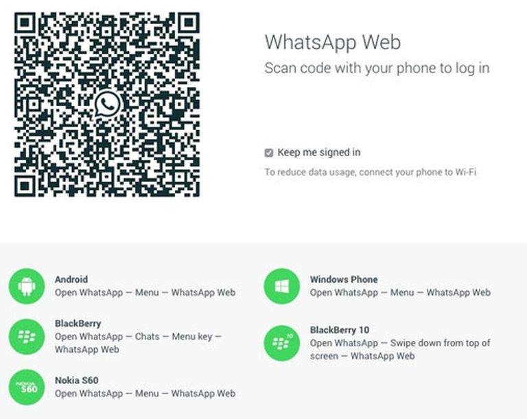 WhatsApp Web sākumekrāns 