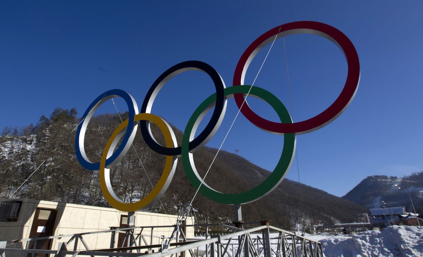Олимпийские кольца в Красной Поляне близ Сочи.