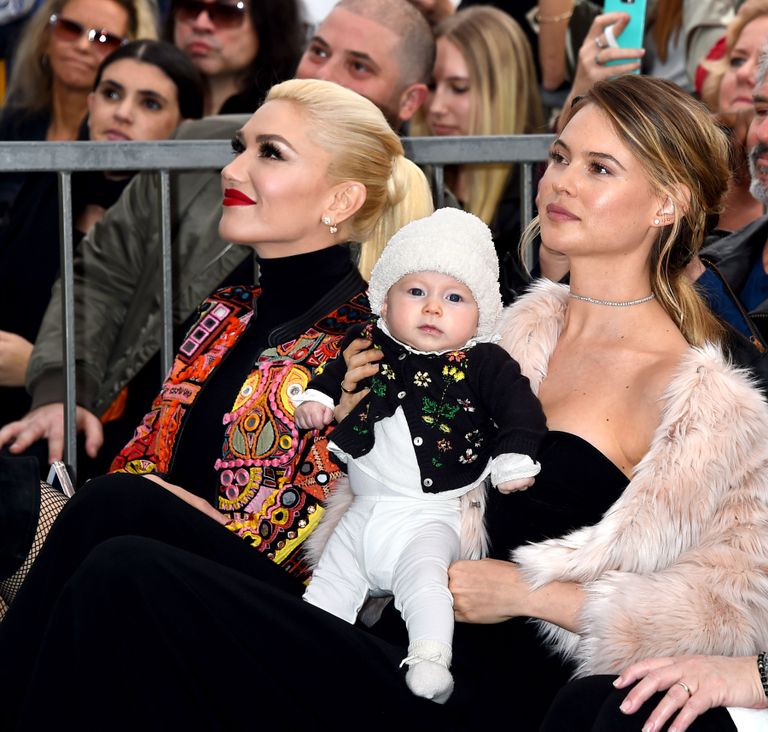 Gwen Stefani, Behati Prinsloo and Dusty Rose Levine attending Adam Levine's Hollywood Walk of Fame Ceremony