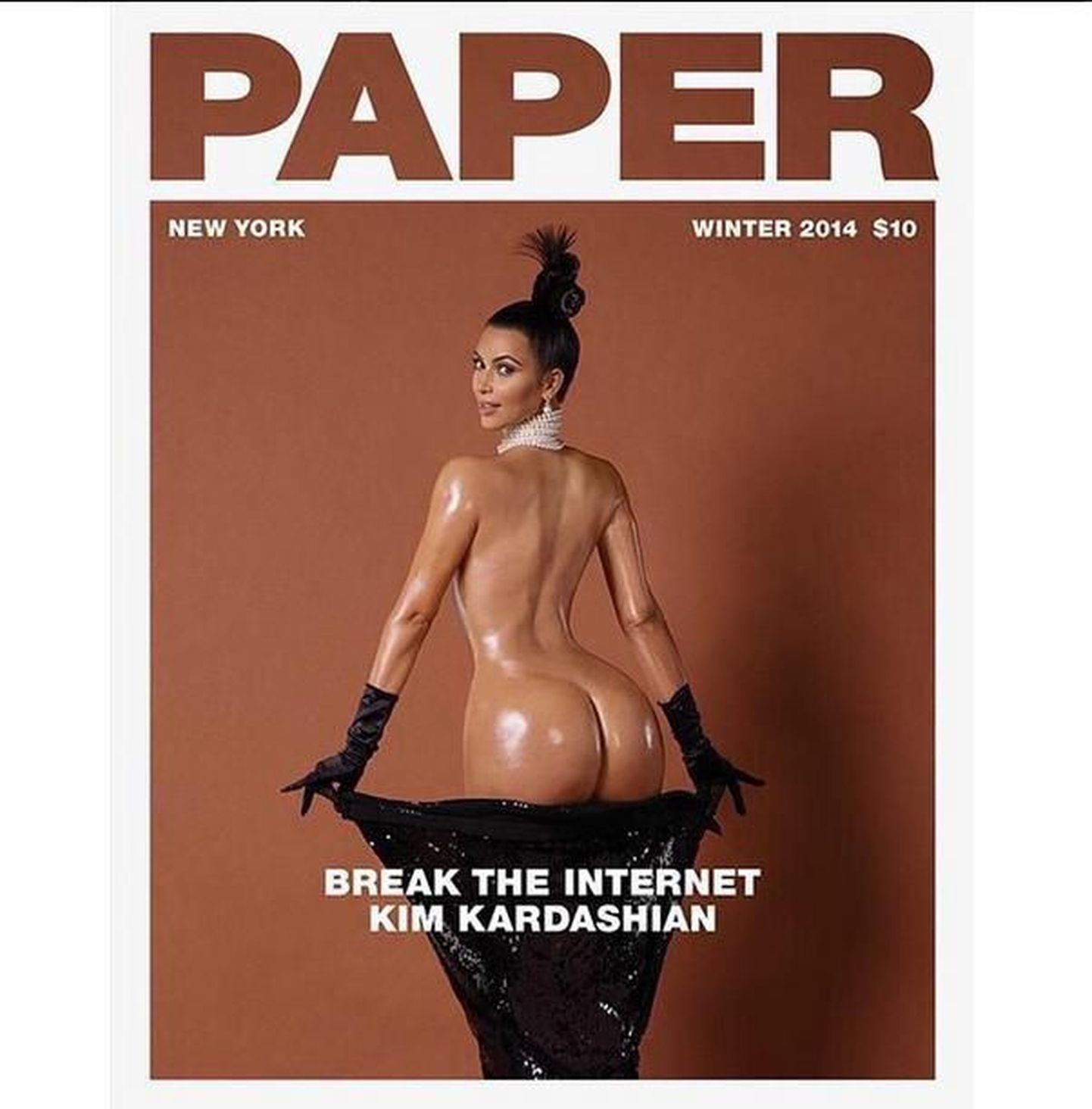 Alasti Kim Kardashian ajakirja Paper kaanel