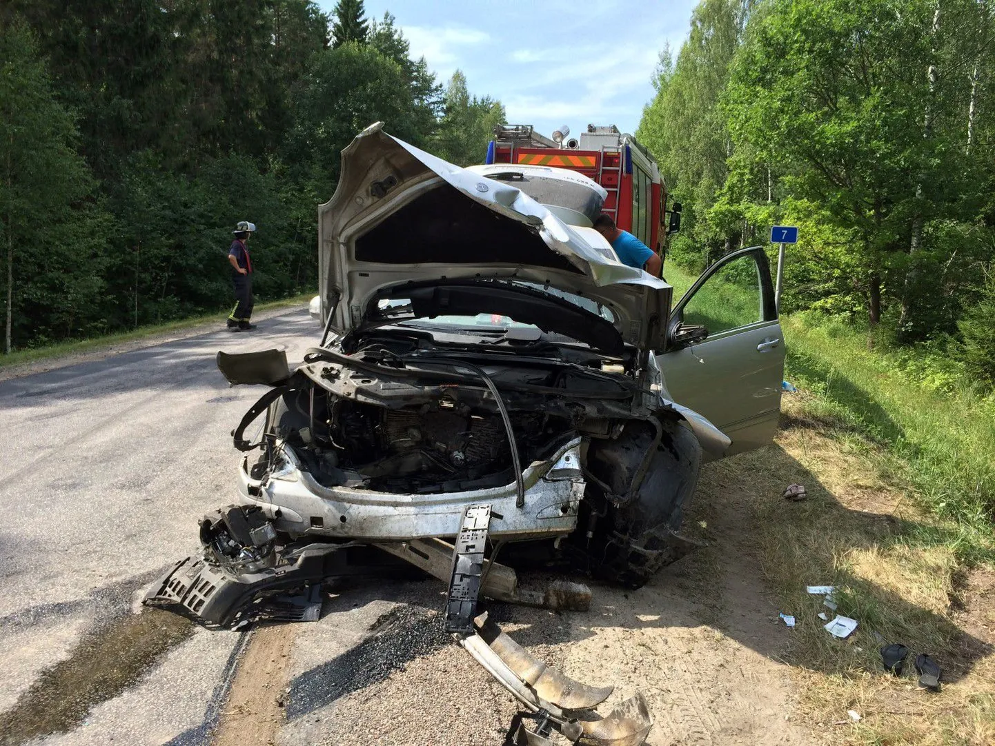 Liiklusõnnetus Märjamaa-Koluvere maanteel 27. juulil 2014.