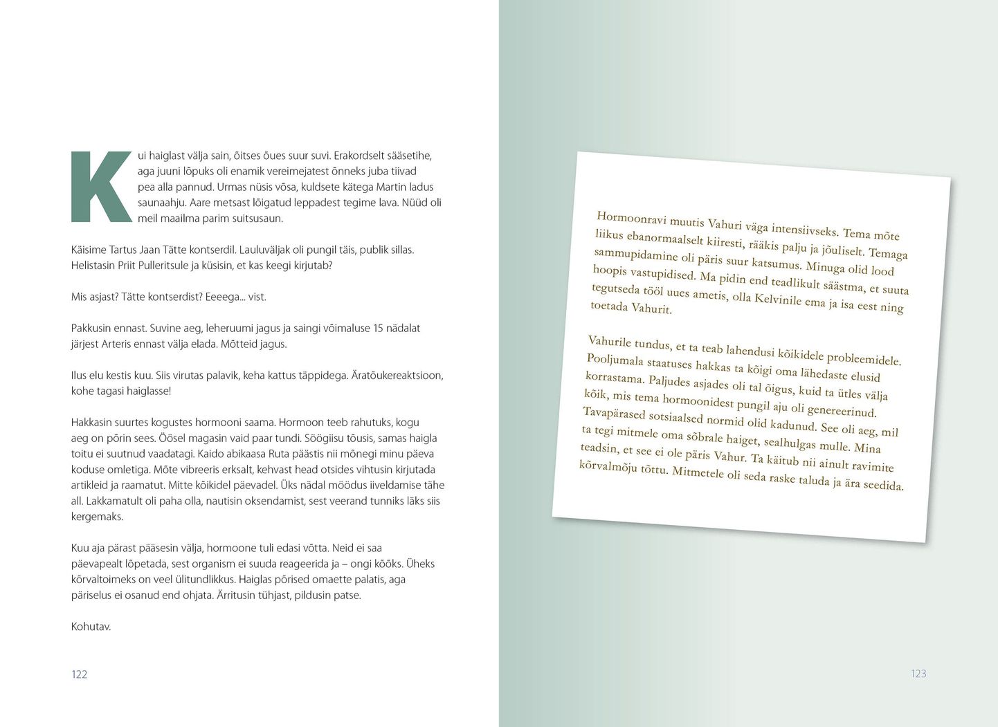 Lehekülg Vahur Kersna raamatust «Ei jäta elamata».  Pilt avaneb täissuuruses siis, kui klikkida luubi kujutisel pildi vasakus alumises servas.