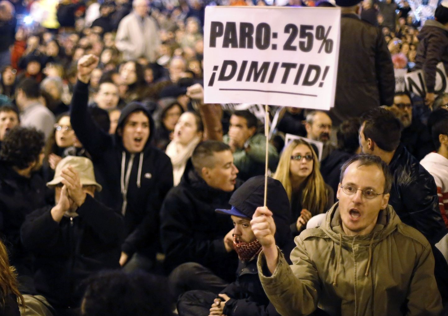 Hispaanlased eelmisel nädalavahetusel valitsuse kärpepaanide ja kõrge tööpuuduse vastu meelt avaldamas.