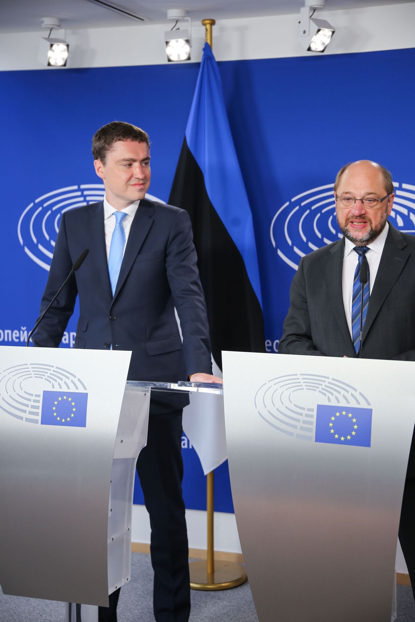 Peaminister Taavi Rõivas ja Euroopa Parlamendi president Martin Schulz.