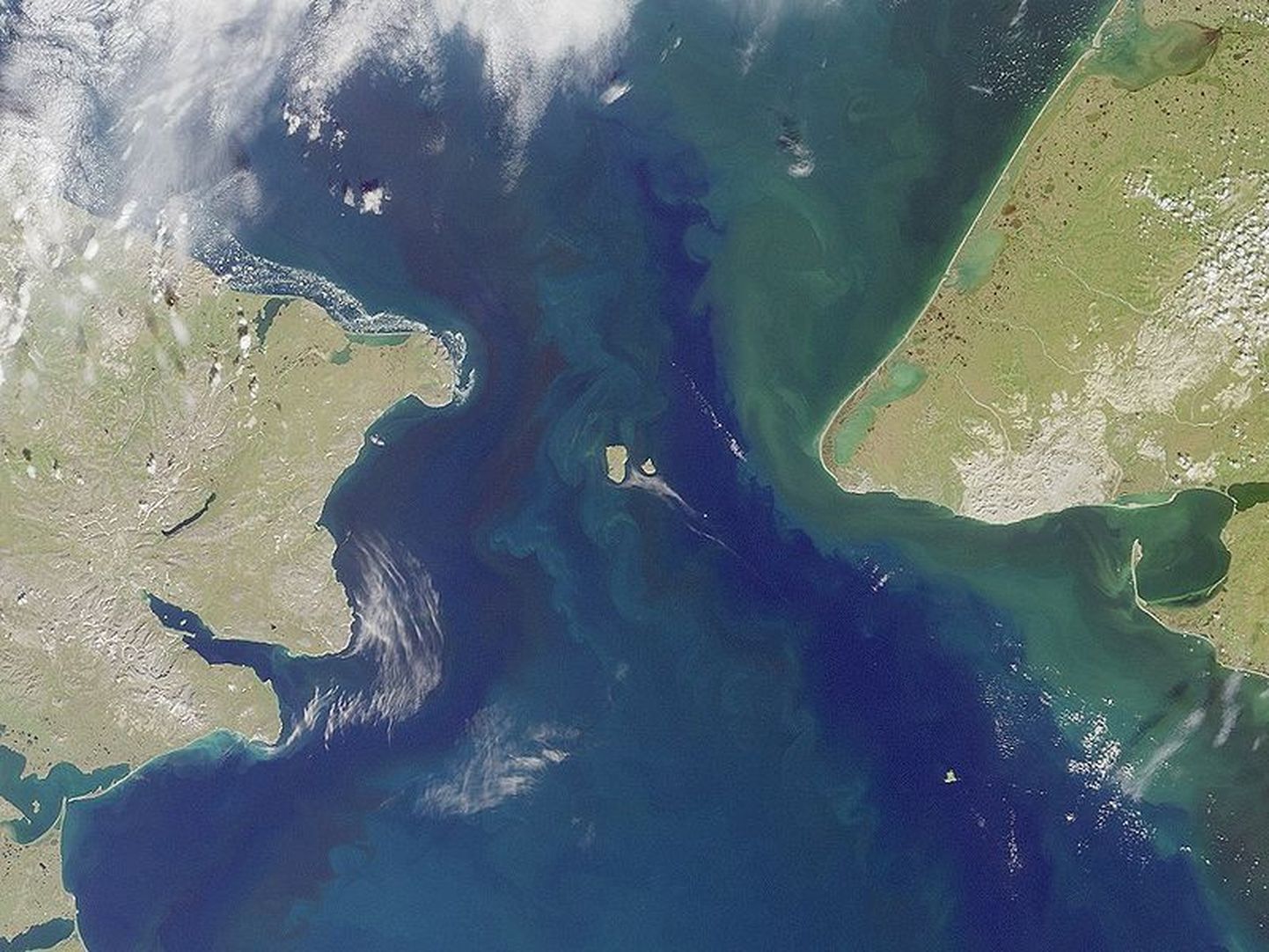 Tšuktši merest leiti senitundmatut bioloogilist ainet. Satelliitfotol on näha Beringi väina, osaliselt Tšuktši merd ja Beringi merd