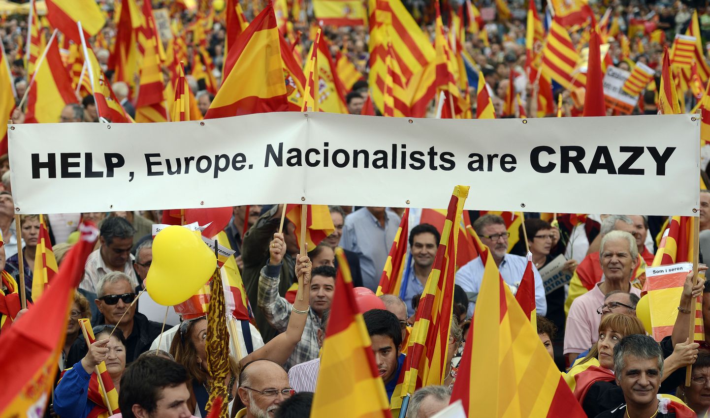 Kataloonia iseseisvumise vastased korraldasid 12. oktoobril Barcelonas meeleavalduse.