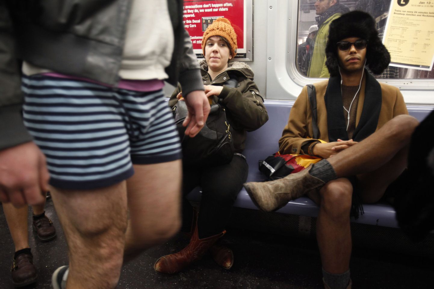 Püksata reisijad New Yorgi metroos