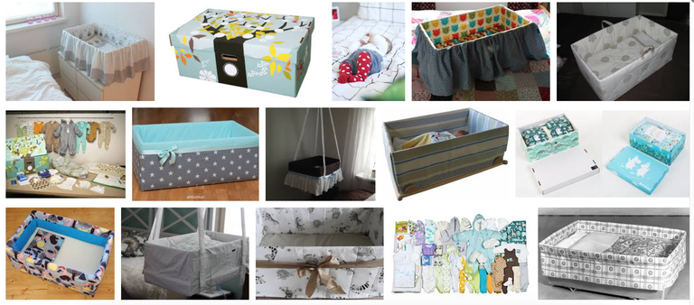 Kastist voodiks: otsisõnaga «äitiyspakkaus laatikko» leiab inspireerivaid lahendusi.