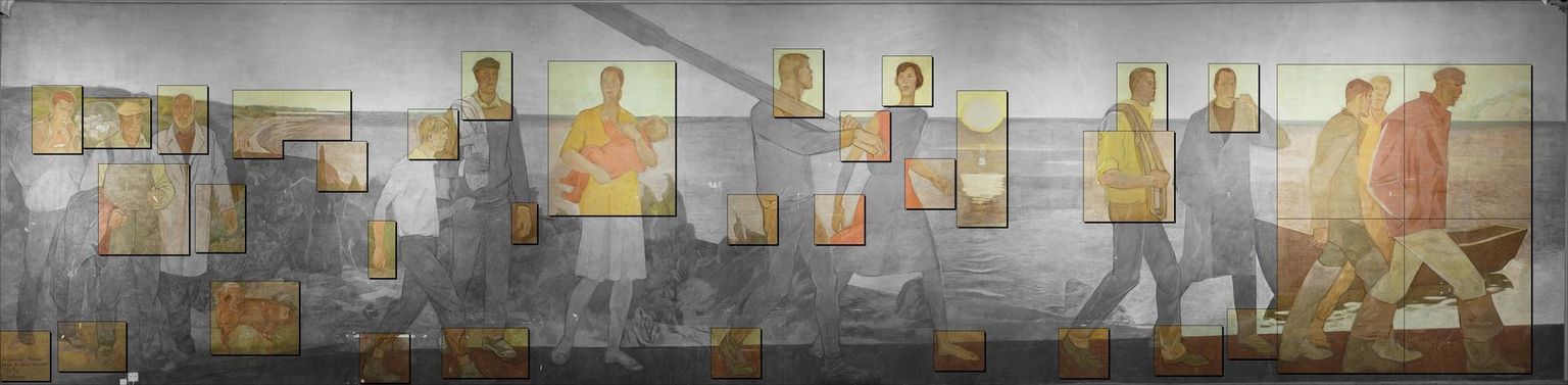 Dolores Hoffmanni freskost «Hommik» eemaldatud fragmendid.