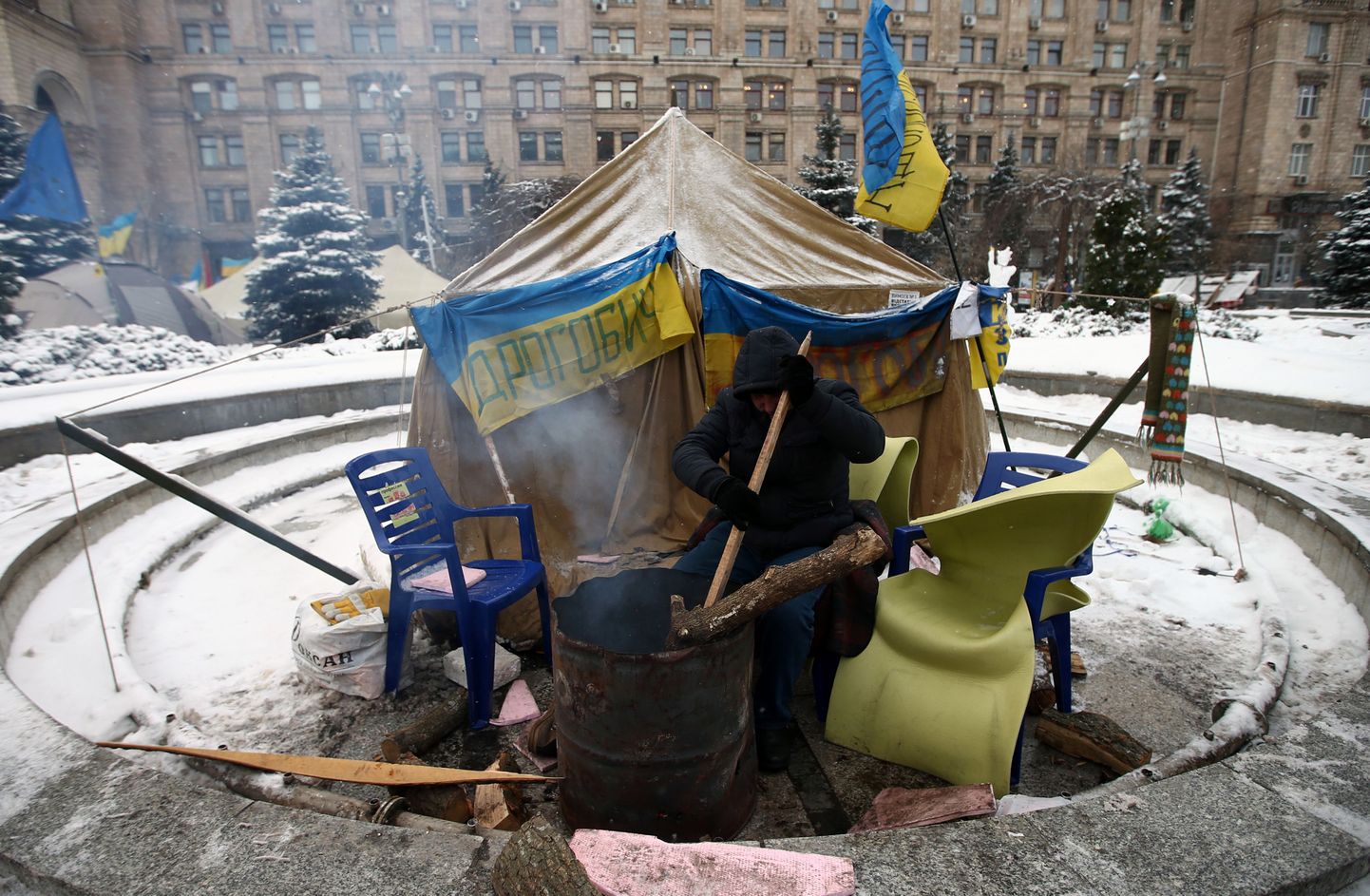 Euroopa Liidu ja Ukraina eurointegratsiooni poolehoidja Kiievis.