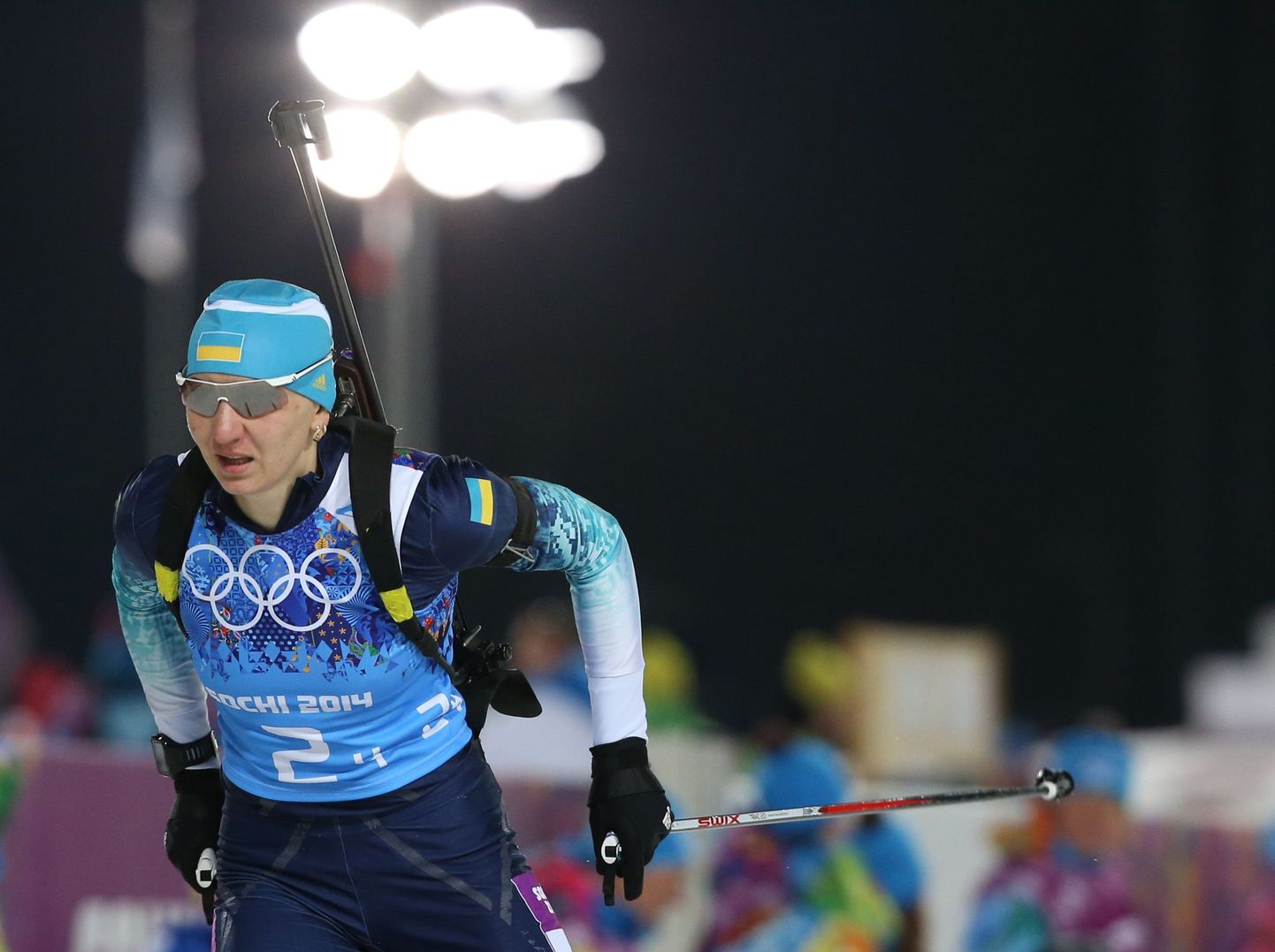 Olena Pidhrušna Sotši olümpiamängudel.