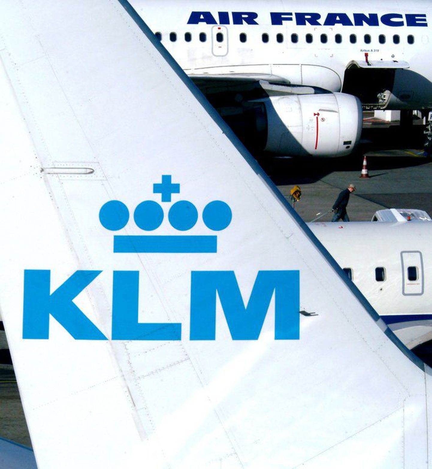 Air France'i ja KLMi logodega lennukid