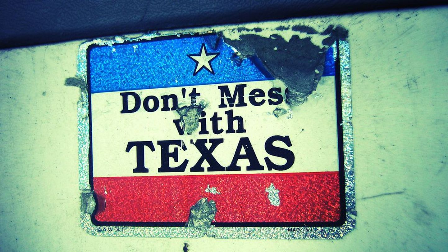 Tüüpiline sõnum Texase autodel.