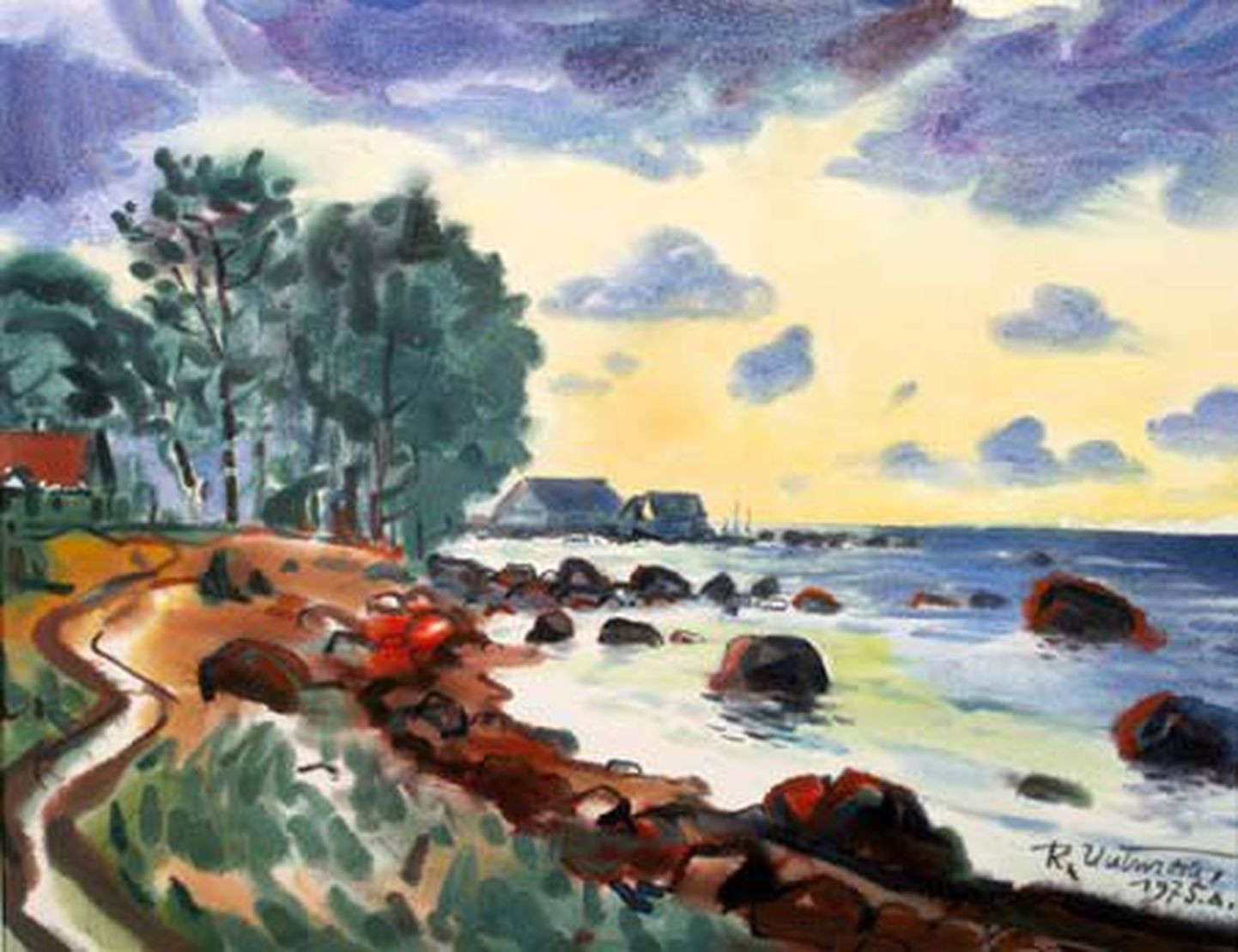 Simmide kunstikogust moodustavad suure osa Richard Uutmaa maalid. Pildil on üks tema tuntumaid töid «Eisma rand».
