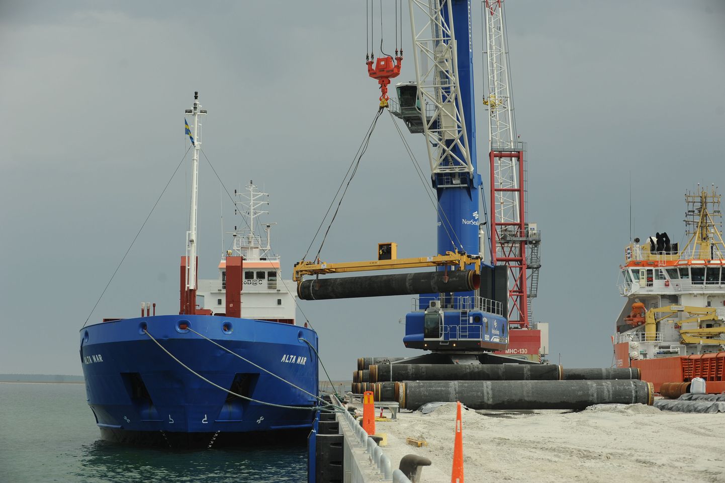 Nord Streami maa-aluse gaasijuhtme ehitus Gotlandil.